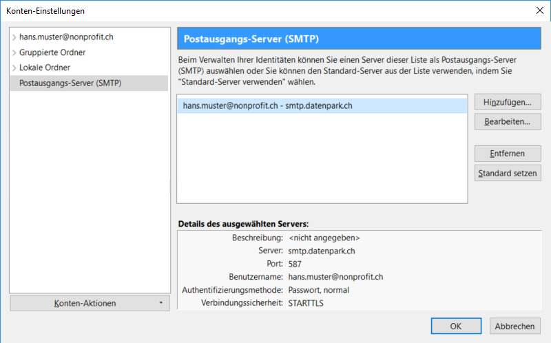 Postausgangs-Server (SMTP)